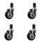 Service Caster 4'' Black Poly Wheel Swivel 1-5/8'' Expanding Stem Caster Set, 4PK SCC-EX20S414-PPUB-BLK-158-4 - alternate 1